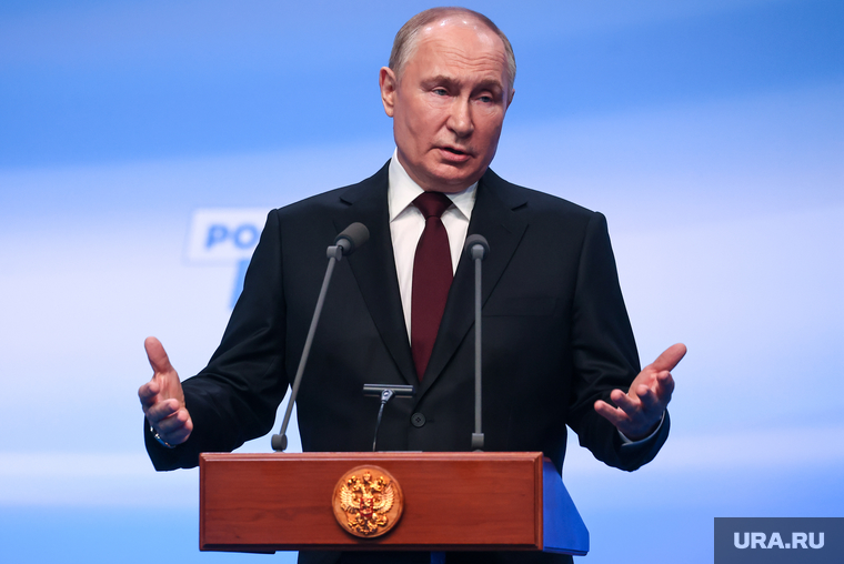 Президент России Владимир Путин на пресс-конференции после окончания голосования на президентских выборах 2024. Москва, путин владимир