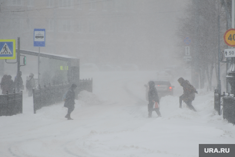 Пурга. Челябинск, пешеходный переход, пешеход, снегопад, зима, буран, метель, вьюга, пурга, ветер