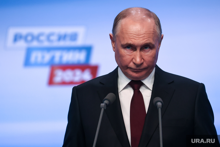 Президент России Владимир Путин на пресс-конференции после окончания голосования на президентских выборах 2024. Москва, путин владимир