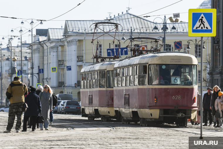 Виды Екатеринбурга, общественный транспорт, трамвай, татра т3