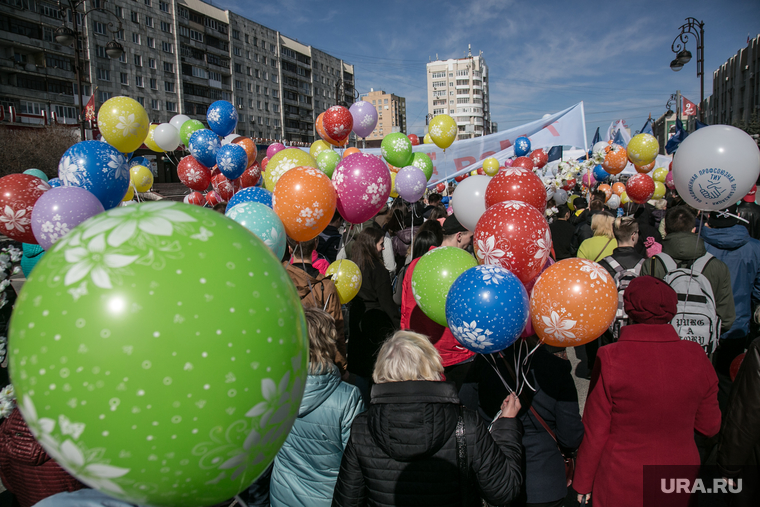 Первомайская демонстрация. Тюмень, воздушные шары, 1 мая, демонстрация, праздник