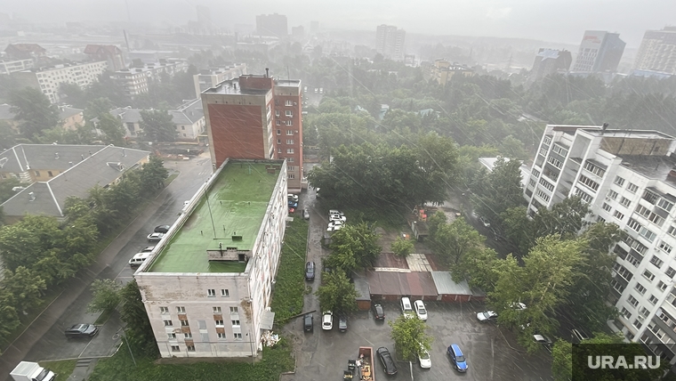 Ливень. Челябинск, погода, гроза, лето, непогода, дождь, ливень