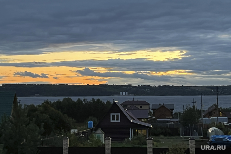 Виды Пермского края, закат, снт заозерный, пермское море, добрянка