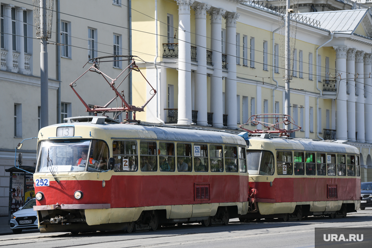 Виды Екатеринбурга, маршрут13, трамвай, татра т3