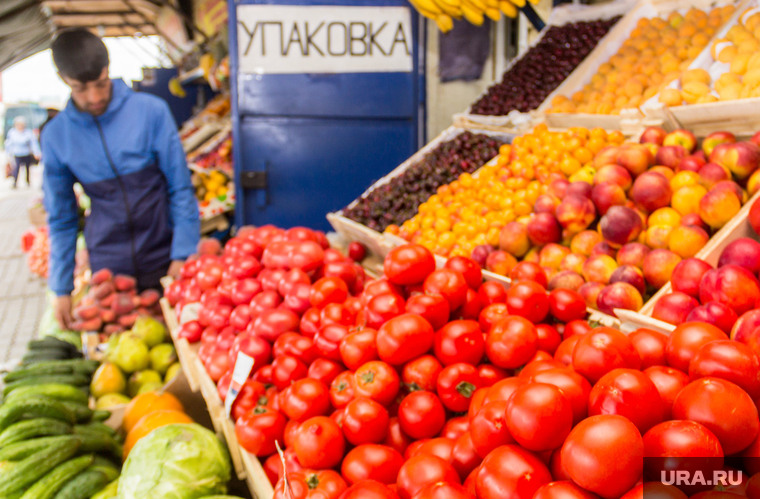 Клипарт. Магнитогорск, овощи, торговля, продукты, помидоры, рынок, еда, торговец