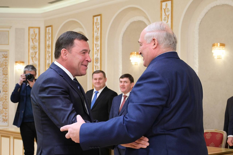Александр Лукашенко тепло встретил Евгения Куйвашева