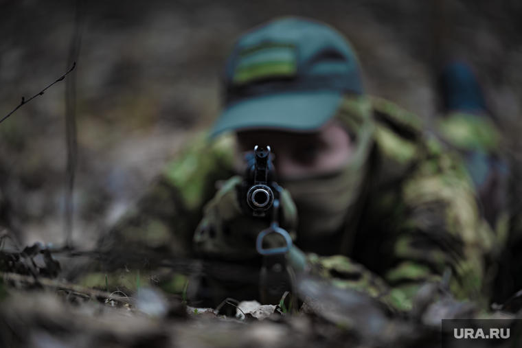 Военно-тактическая подготовка гражданского населения на полигоне. Пермь, тренировка, противостояние, боевики, лес, война, подготовка, конфликт, вооруженные силы, тайга, бойцы, зеленка, вооруженные люди, вооруженный человек, ствол, мушка, весна, солдат, мобилизация, вс рф, сво, ствол автомата, наемники, военный, бойцы сво