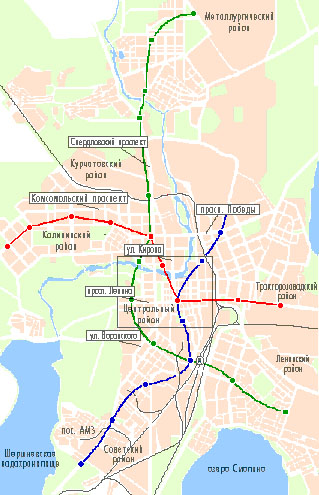 Карта челябинского метро