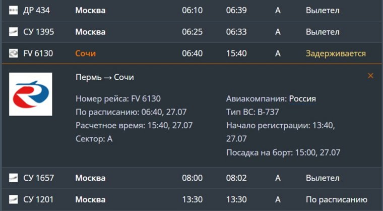 В Перми задерживается только один рейс