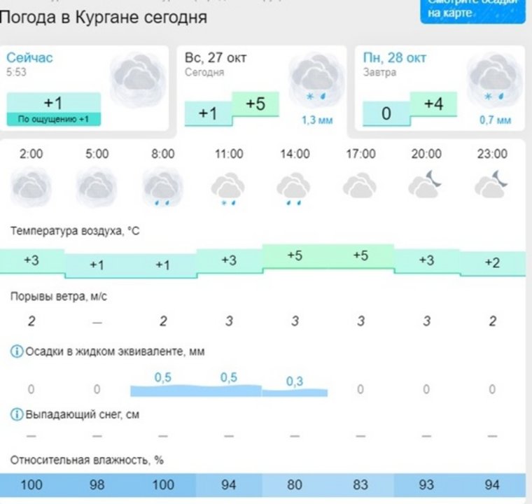 Курганцев ожидает дождливый день