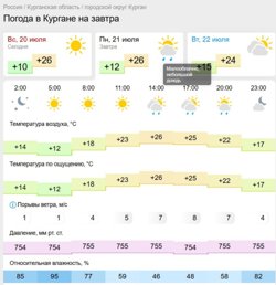 Дождь вероятен в Кургане во второй половине дня