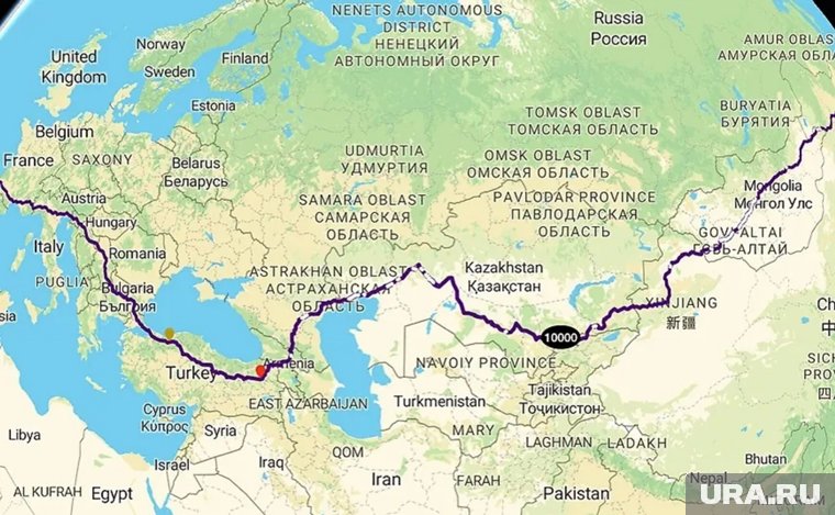 Маршрут велосипедиста начинался в Лиссабоне, а должен был закончиться во Владивостоке