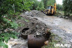 Власти укрепляют дамбу лесного озера 