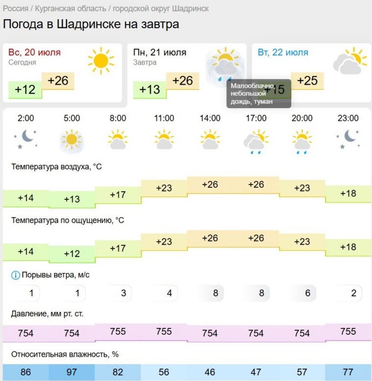 После обеда в Шадринске потеплеет до 26 градусов