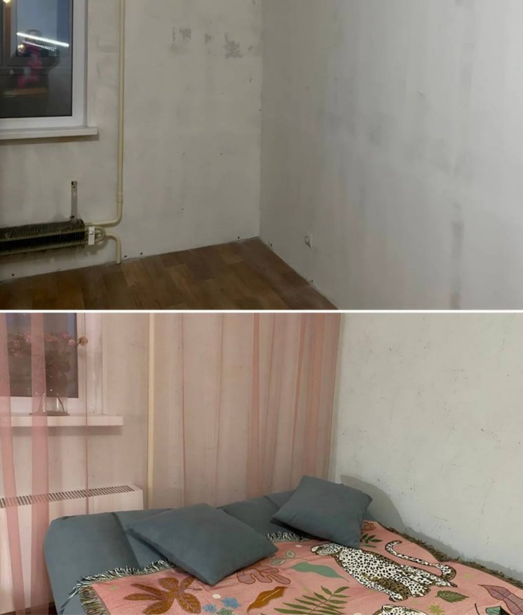 До косметического ремонта и после