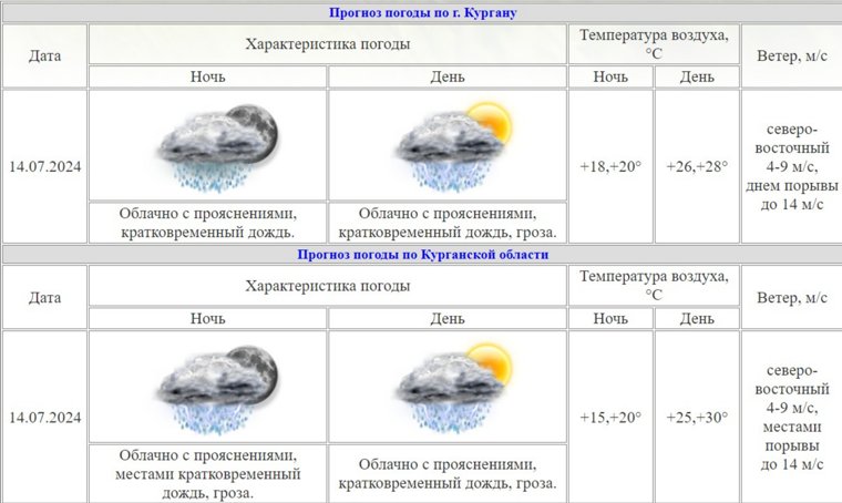 Небольшие дожди спрогнозированы на весь день