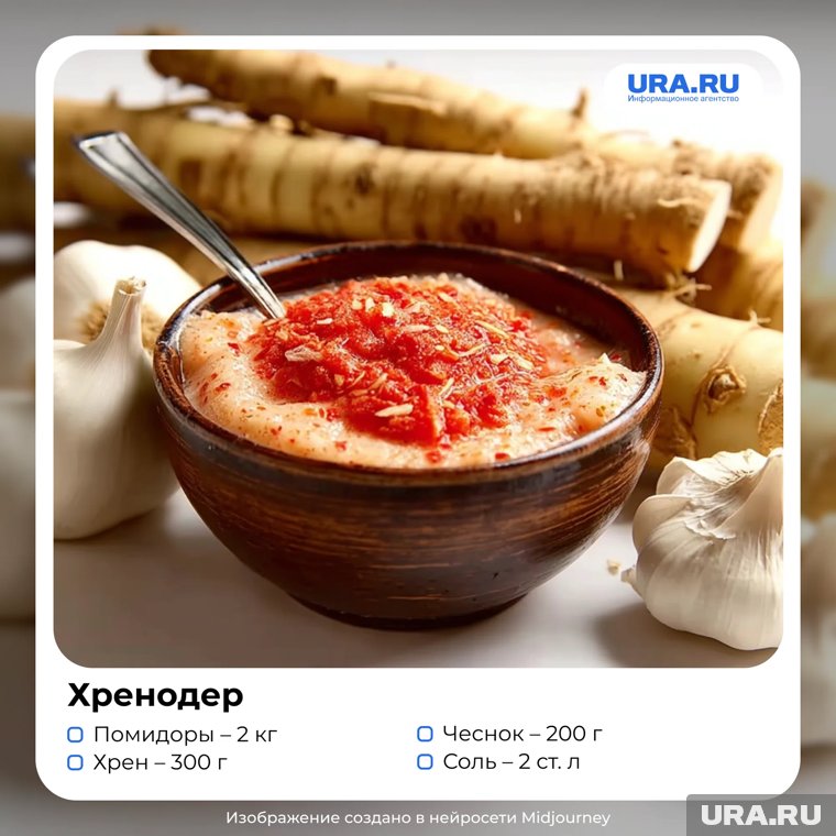 Острая закуска из помидоров, чеснока и хрена