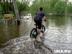 Возле села Усть-Уйское река подтопила дорогу