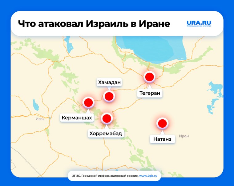 Карта ударов Израиля