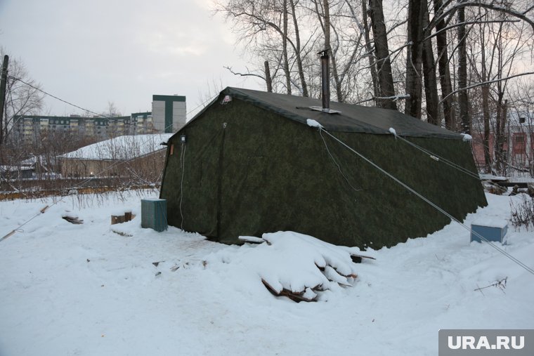 Пункт выглядит как армейская палатка