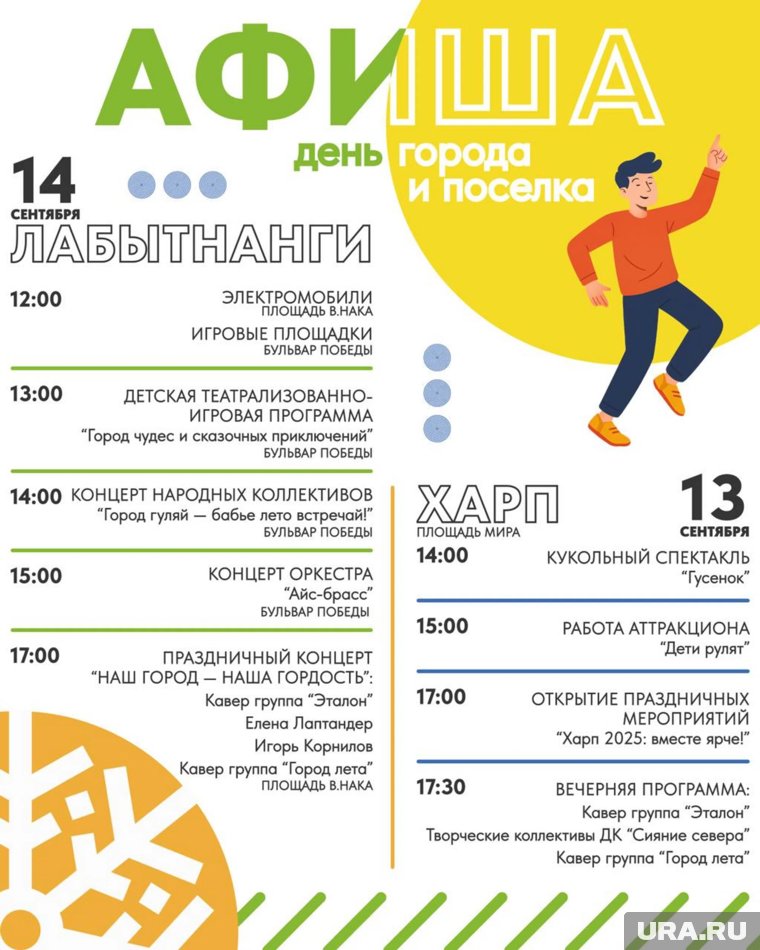 Афиша мероприятий на праздничные выходные 13 и 14 сентября 2025  