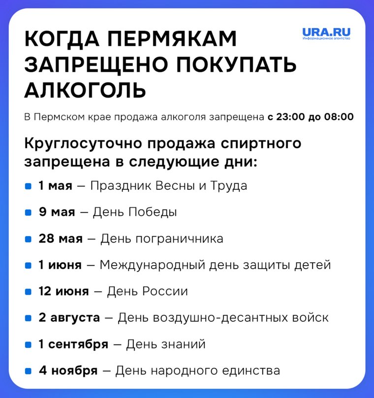 Памятка о запрете продажи алкоголя