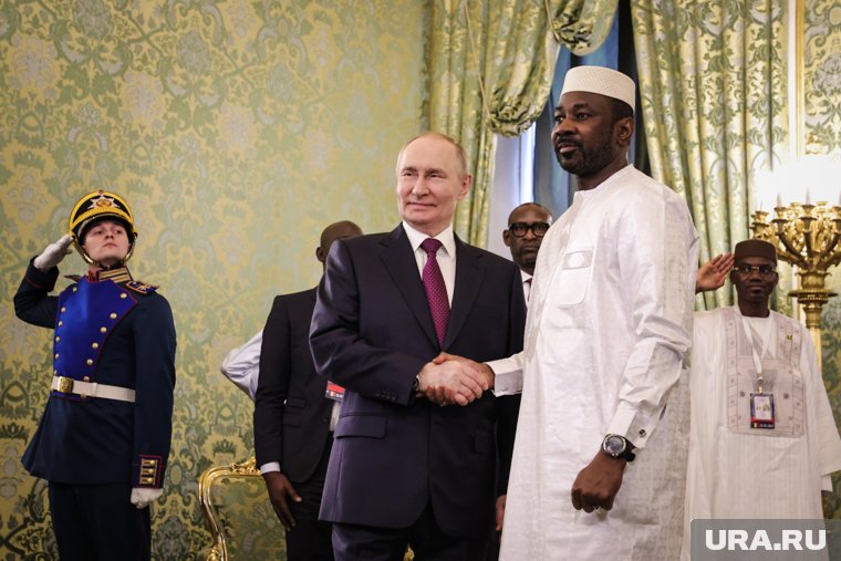 Владимир Путин встретил Ассими Гойту в Зеленой гостиной Кремля