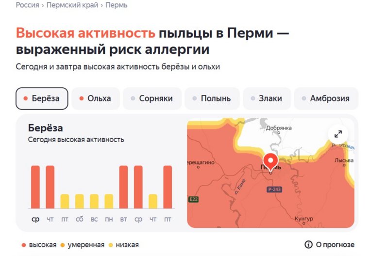 Риск возникновения аллергии кратно увеличивается в период цветения растений