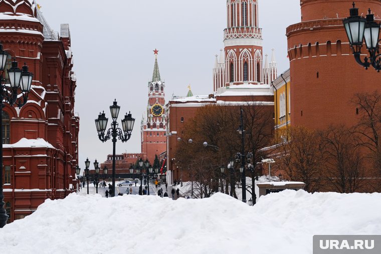 Дерево доставили на Красную площадь на специальной фуре, которой управлял Дед Мороз