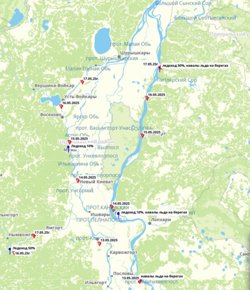 Менее 100 километров ледоходу осталось до Салехарда