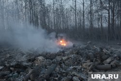 Поля загорелись недалеко от поселка Малиновка 