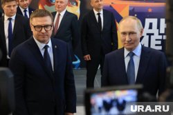 Владимир Путин и Алексей Текслер в Магнитогорске (июль 2025 года)