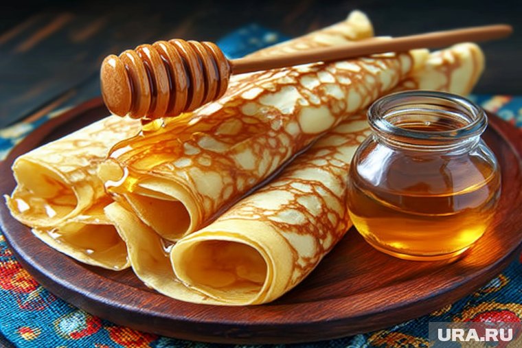 Блины с медом - отличный завтрак