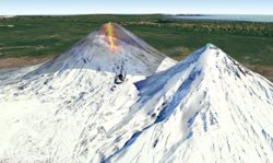 Лавовый поток может растопить крупнейший ледник на Камчатке