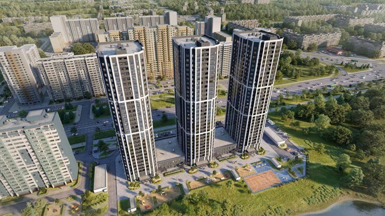ЖК «Спортивный» строится на берегу пруда Коммунар, по соседству с будущим спортивным центром