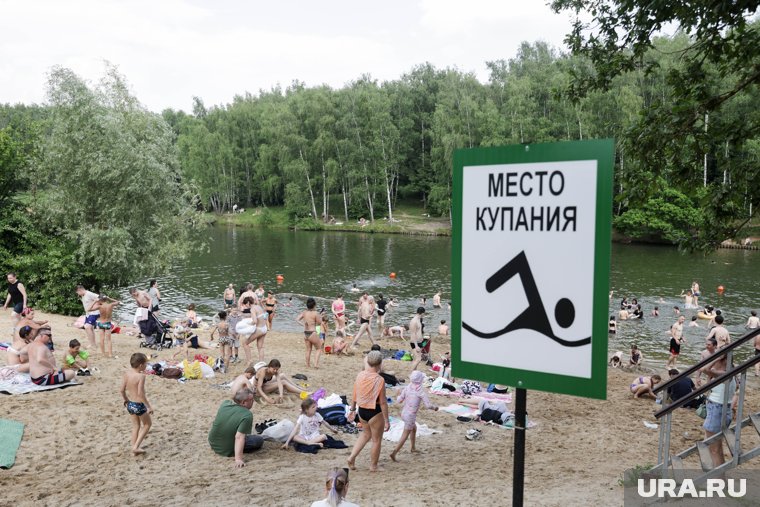 На  пляже установлены бесплатные шезлонги