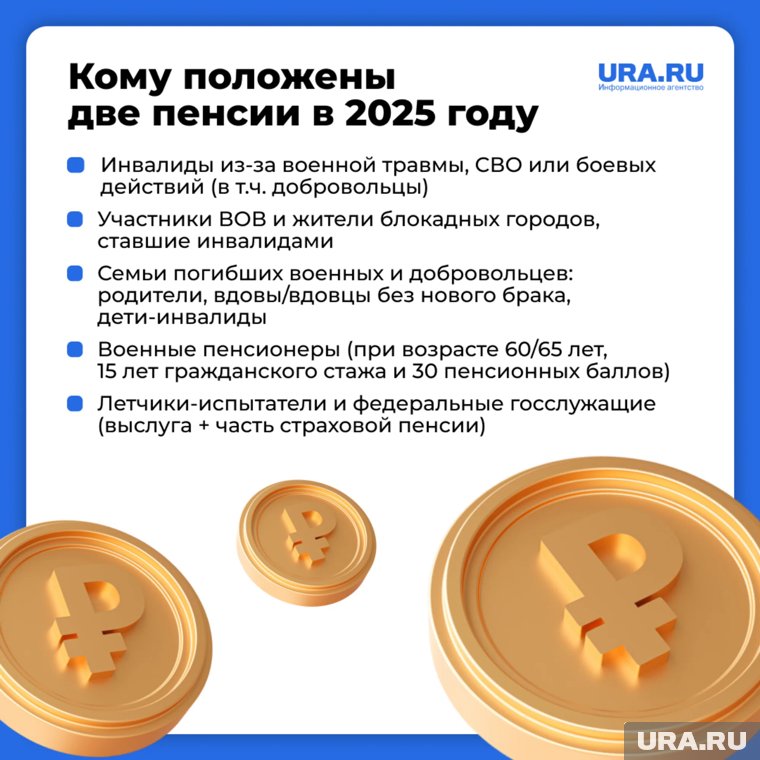 «Двойная пенсия» означает возможность одновременного получения двух разных пенсионных выплат, а не двух одинаковых