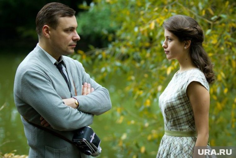 Анна Чиповская с Евгением Цыгановым на съемках сериала «Оттепель»