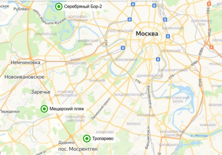 Рекомендованные места отдыха в Москве