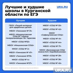 Лучшие и худшие школы в Курганской области по результатам ЕГЭ в 2025 году