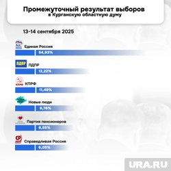 В Курганской области обработали более половины бюллетеней и обозначили предварительные результаты