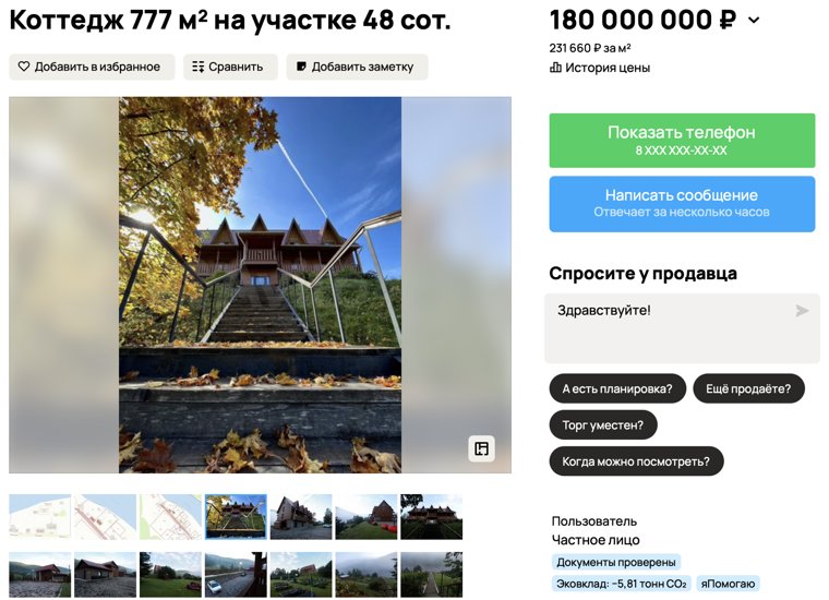 Резиденция в Саткинском районе с прошлого года подешевела на 20 миллионов рублей