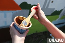 Мурал рисовали учащиеся в Курганской области