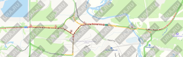 Ситуация на отрезке трассы P-242 в момент публикации