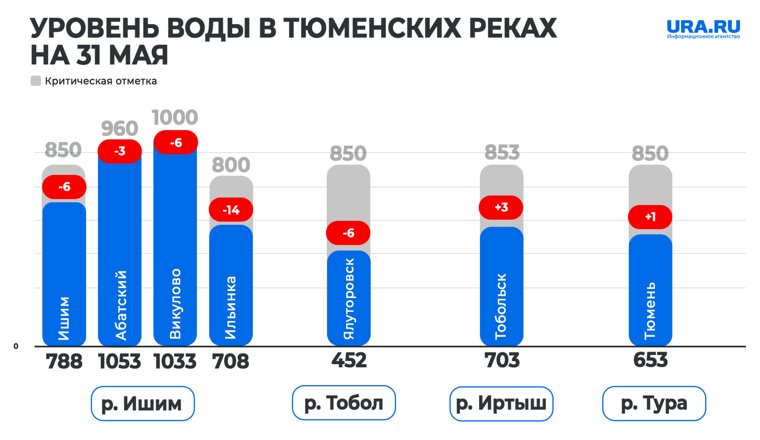 Уровень воды в Тюменской области на 31 мая