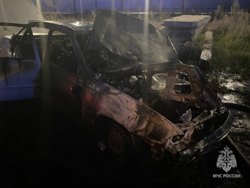 В Тюмени сгорела машина на улице Новоселов