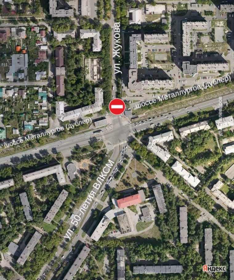 Схема ограничения движения по улице Жукова