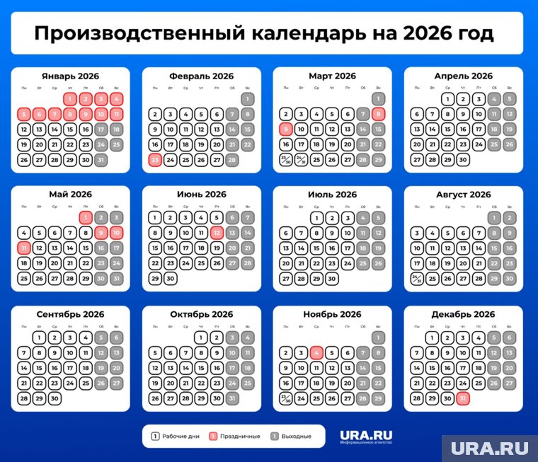 Производственный календарь на 2026 год