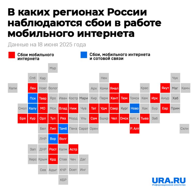 До 35 регионов столкнулись с проблемами со связью 