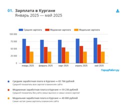 Зарплата в Кургане. Январь 2025 — май 2025